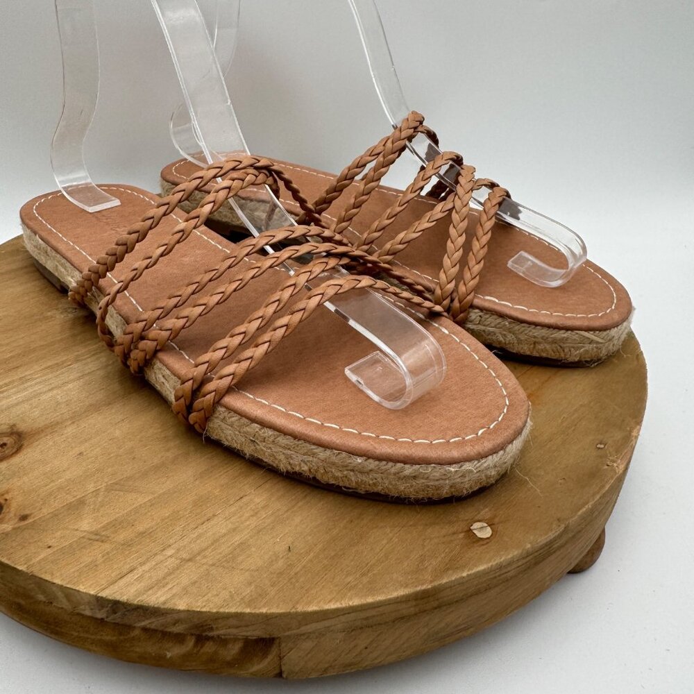 Madewell The Kathryn Espadrille Slide Sandal in Leather woman’s size 8 sandals n